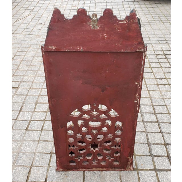 Vintage Moroccan Hand Painted Wooden Wall Hanging For Sale - Image 4 of 6