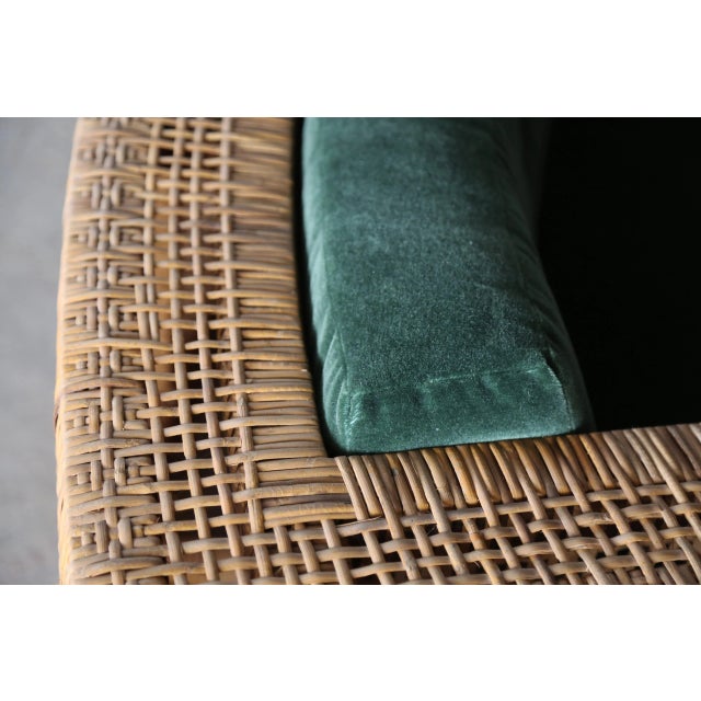 1960s Sectional Sofa Danny Ho Fong for Tropi-Cal, Wicker and Mohair Modern For Sale - Image 6 of 9