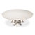 Wood Transitional Round Dining Table, Large - White Oak With Hammered Iron Base For Sale - Image 7 of 11