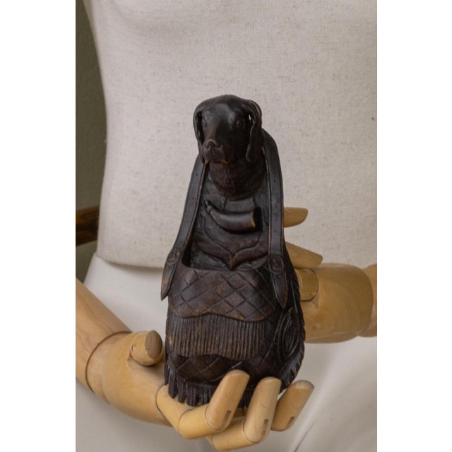 Black Forest Hand-Carved Wooden Wall Mounted Salt Box, 1890s For Sale - Image 12 of 18