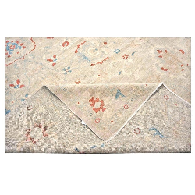 21st Century Persian Sultanabad Master Wool 12x17 Ivory, Red, & Blue Handmade Area Rug #1143967 For Sale - Image 15 of 16