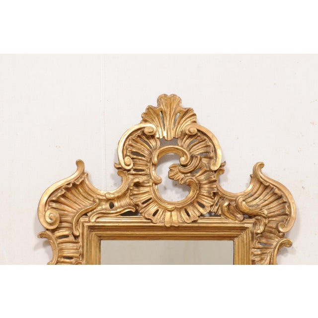 Early 18th Century Antique Continental Baroque Gilt Mirror For Sale - Image 5 of 10