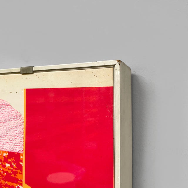 Italian Modern Geometrical Silkscreen Print with Collage on Paper, 1970s, 1970s, Wood & Paper For Sale - Image 17 of 18