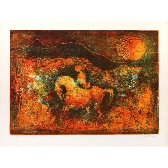 Riding Horseback through the Woods Lebadang (aka Hoi) Size: 19.5 in. x 25.5 in. Lithograph, signed and numbered in pencil...