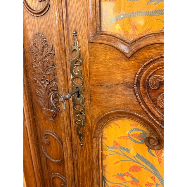 Brown 19th Century French Provincial Louis XV Armoire For Sale - Image 8 of 11