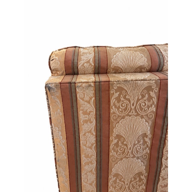 Bring soft color and classic pattern to your space with this Ethan Allen armless slipper chair. Dusty rose, warm beige,...