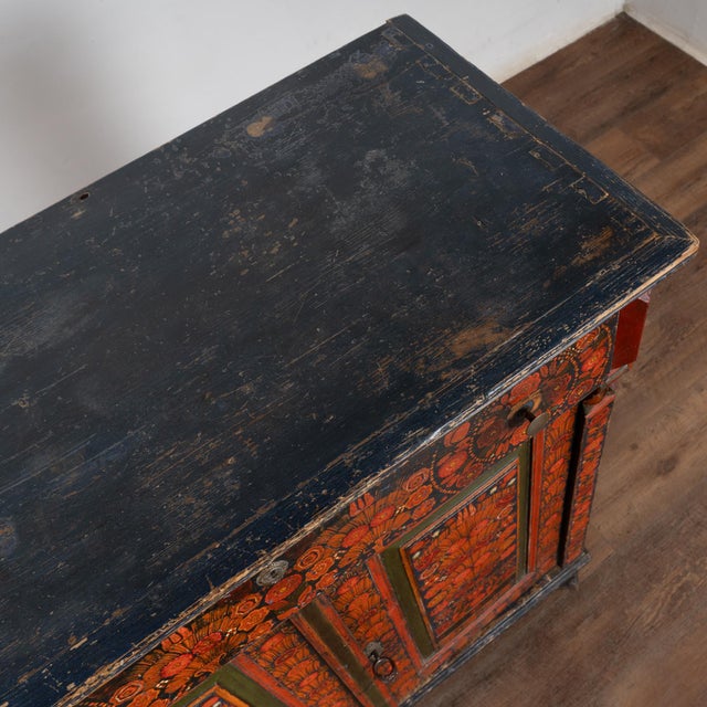 Late 19th Century Highly Painted Pine Sideboard Cabinet, Hungary For Sale - Image 6 of 14