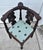 1990s Carved Mahogany Corner Chair Vintage Renaissance Style Figural Face Upholstered For Sale - Image 5 of 17