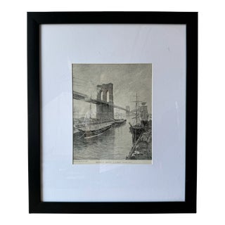 Framed 1893 Brooklyn Bridge Print F. M. Boggs For Sale