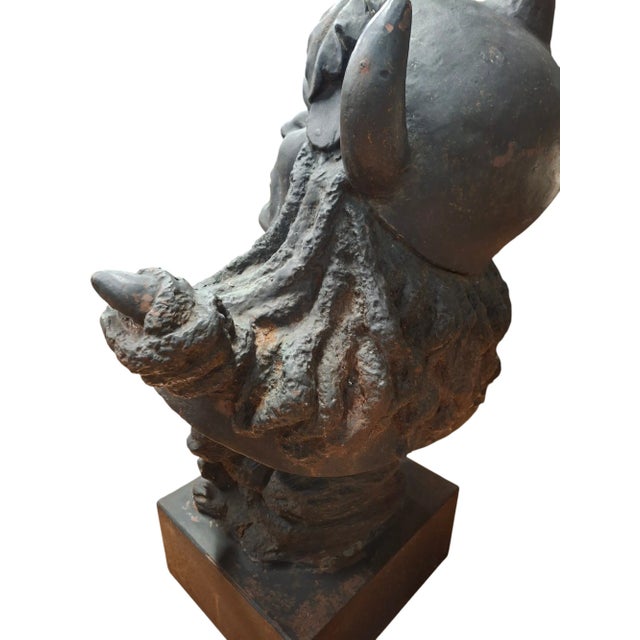 1950s Cast Iron Native American Indian Chief Bust For Sale - Image 5 of 12