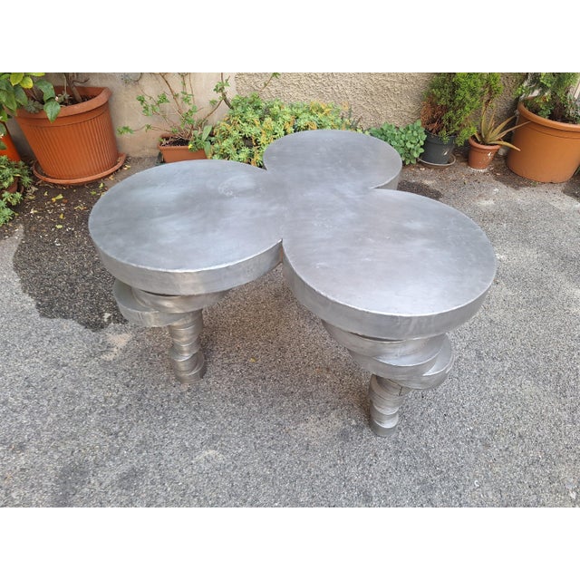 Vintage Sculpture Table in Aluminum by Maurizio Mori, 1980s For Sale - Image 18 of 18