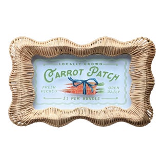 Spring Rattan Wicker Carrot Patch Wall Sign For Sale
