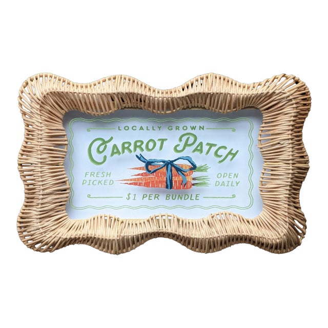 Spring Rattan Wicker Carrot Patch Wall Sign For Sale