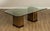 High Quality Vintage Glass Top Dining Table with Brass and Rosewood Double Pedestal Base By Mastercraft (Not Labeled)