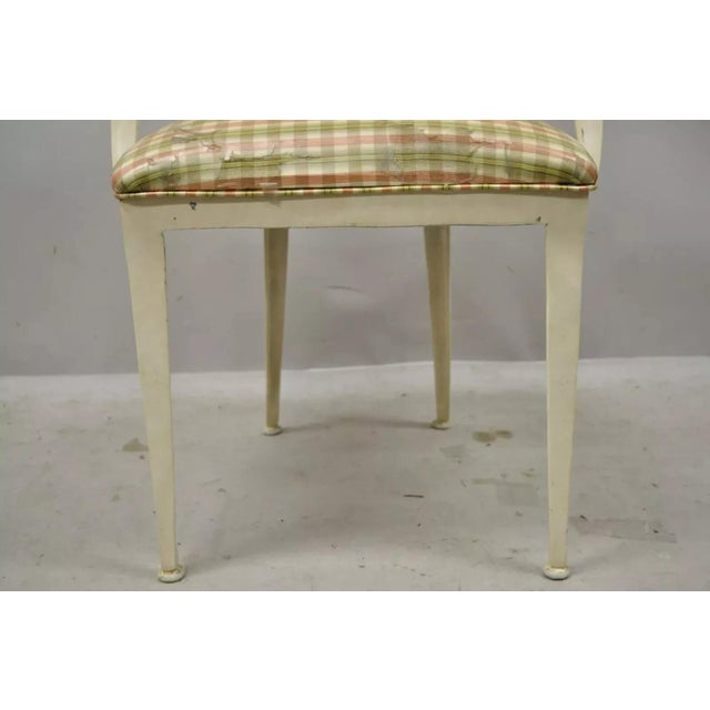 Metal Late 20th Century Veneman Furniture. Italian Regency Style Cast Aluminum Spade Back Saber Leg Armchair For Sale - Image 7 of 11