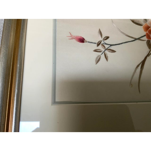 1970s 1970s Vintage Framed Asian Hand Embroidered Silk Art For Sale - Image 5 of 13