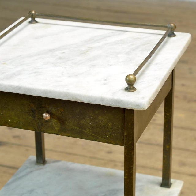 Gold Antique Brass Bedside Table, 1900 For Sale - Image 8 of 13