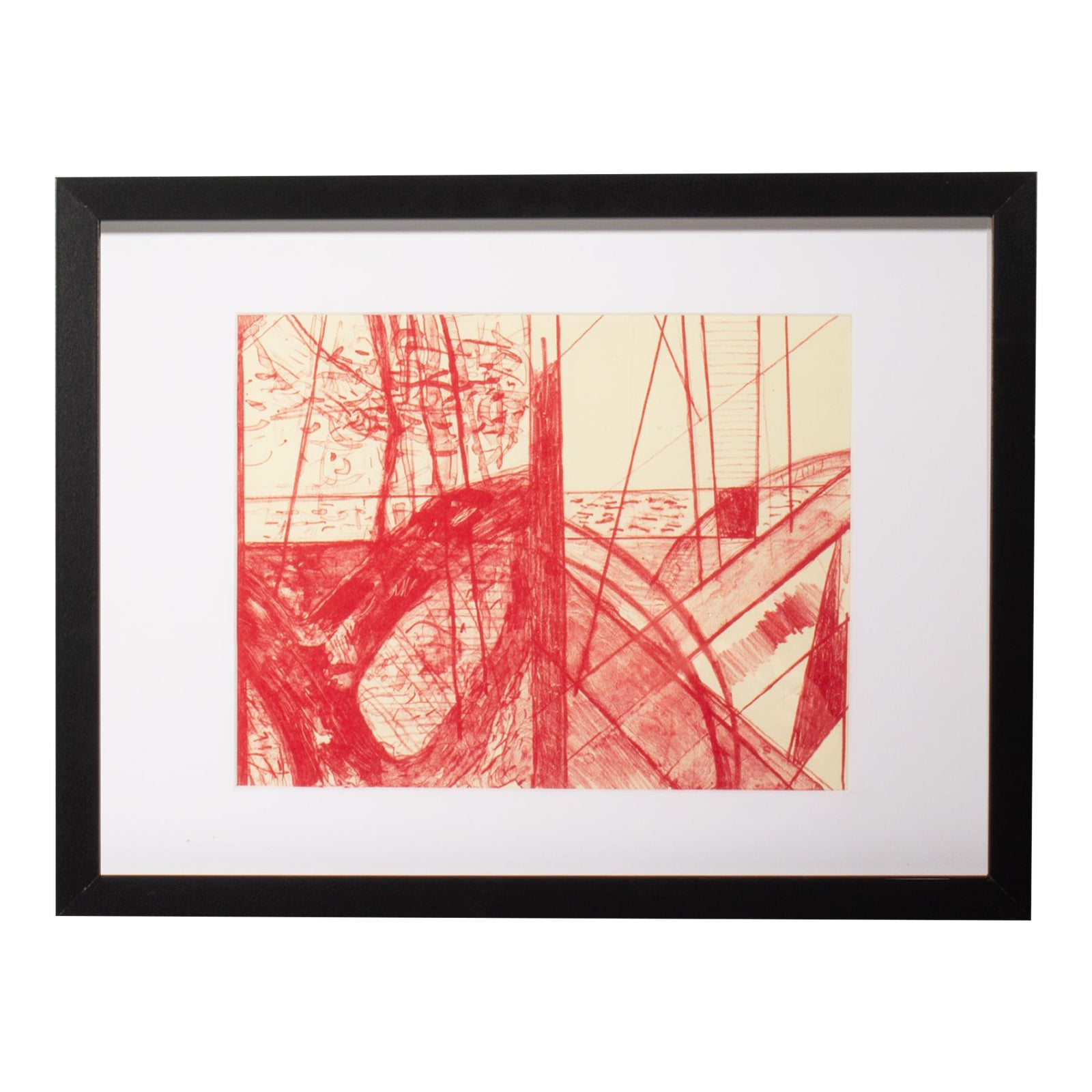 1983 Abstract Lithograph Print by Pat Stier | Chairish