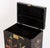 Black Chinese Floral Motif Hand-Painted and Black Lacquered Cabinet For Sale - Image 8 of 11