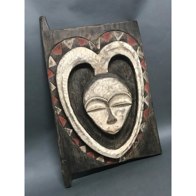 Tribal African Tribal Art Carved Wood Window From Kwele Gabon For Sale - Image 3 of 6