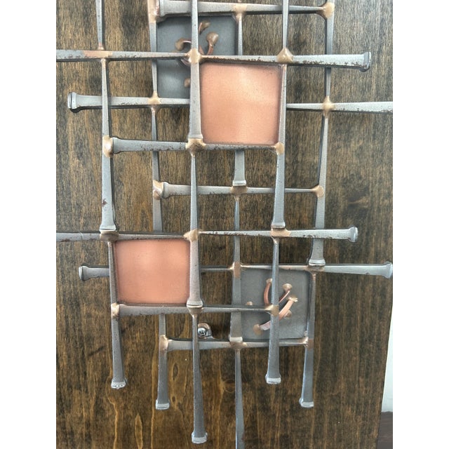 Mid 20th Century Brutalist Mid-Century Nail Art Sculpture by Ron Schmidt- Set of 2 For Sale - Image 5 of 6