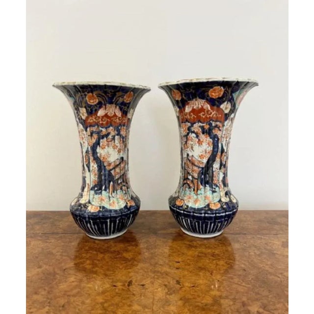 Blue Large Japanese Imari Vases, 1900s, Set of 2 For Sale - Image 8 of 8