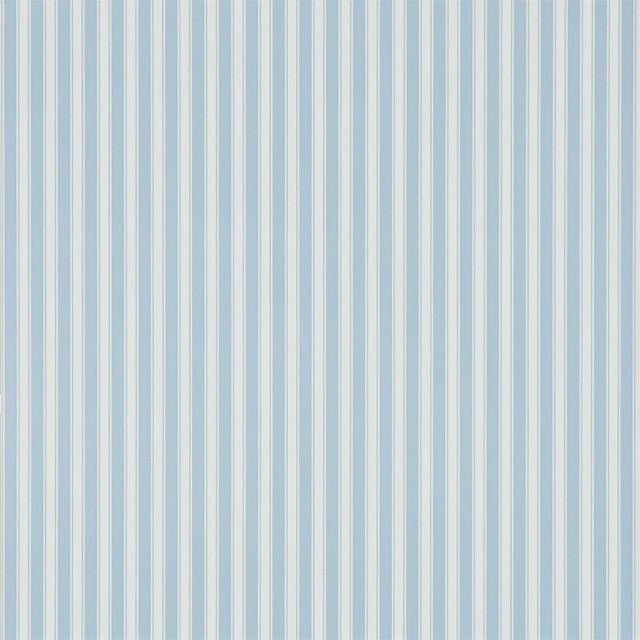 Sanderson New Tiger Stripe Wallpaper in Blue/ Ivory - a Sample For Sale