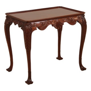 Kindel Irish Georgian Carved Mahogany Tea Table For Sale