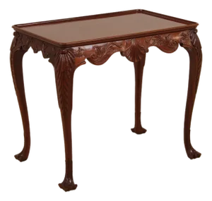Kindel Irish Georgian Carved Mahogany Tea Table