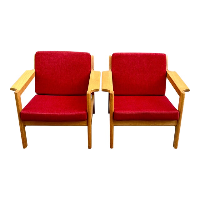 Model 227 Easy Chairs by Borge Mogensen for Fredericia, 1960s, Set of 2 For Sale