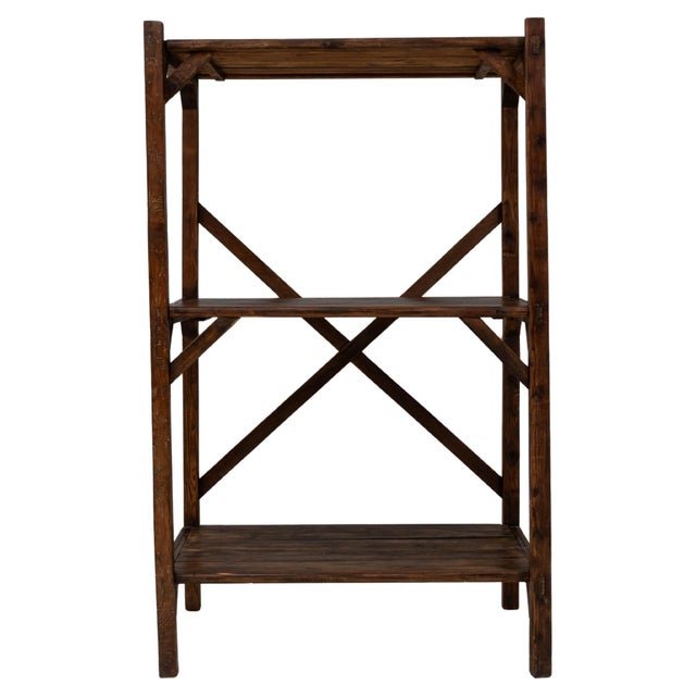 1920s French Wooden X Frame Shelf For Sale - Image 15 of 18