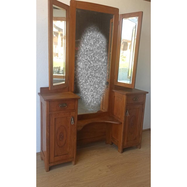 Dressing Table with Triple Mirror, 1950s For Sale - Image 18 of 18