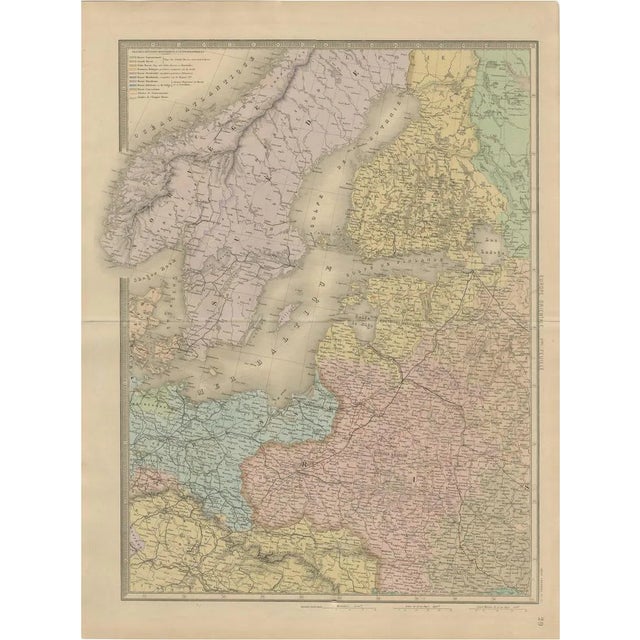 Antique Map of Scandinavia and the Baltic Andriveau-Goujon, 1860s For Sale