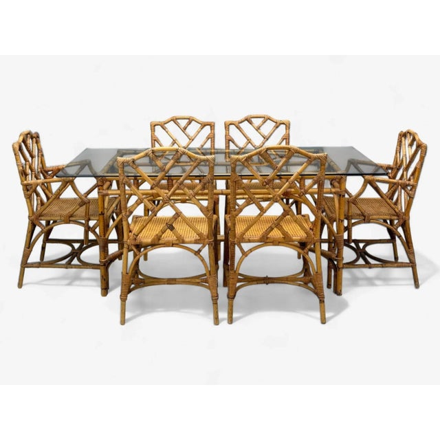 Dal Vera, Italian Modern, Bamboo, Cane, Six Dining Chairs, Italy, 1950s For Sale - Image 15 of 15