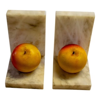 1960s Alabaster Fruit Bookends- a Pair For Sale