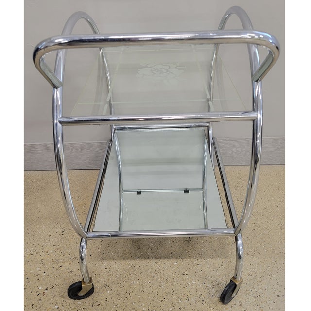 Vintage Art Deco Bar Cart For Sale In Milwaukee - Image 6 of 8