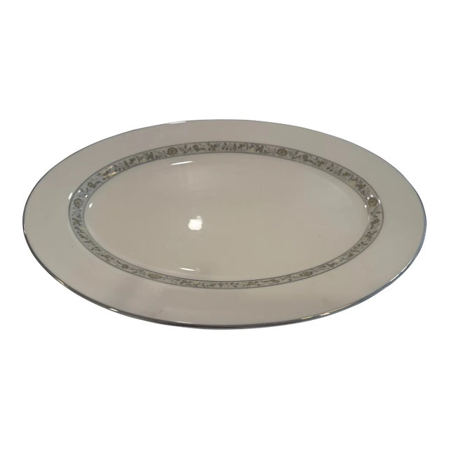 Lenox Oval Serving Platter Springdale With Platinum Trim For Sale