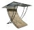 1980s Maitland-Smith Style Tessellated Stone and Iron Sculptural Base Glass Top Side End Table For Sale