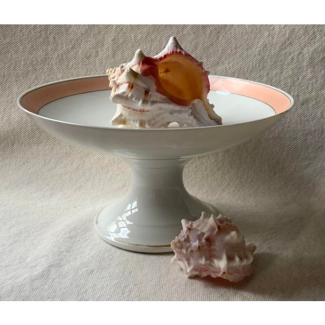 Old Paris Porcelain Pedestal Base Compote For Sale - Image 9 of 17