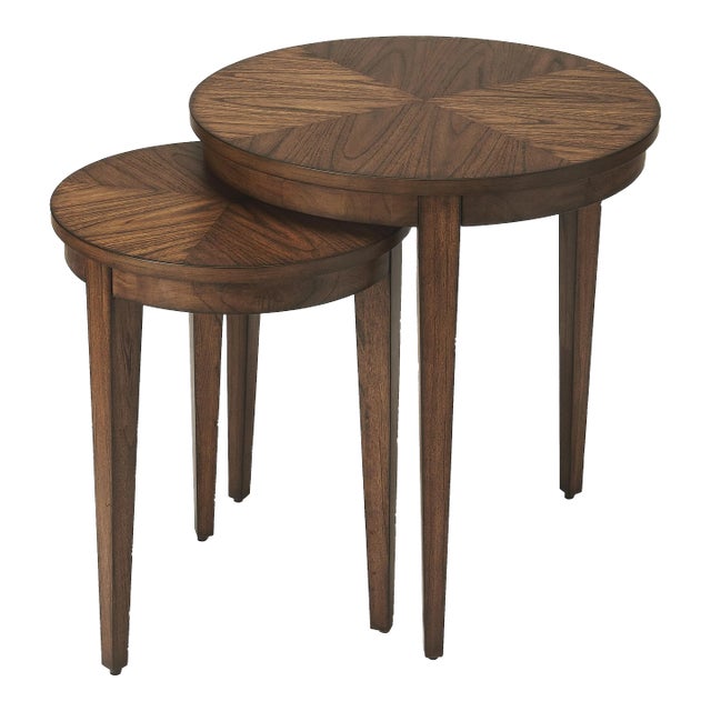 Lacey Round Nest Tables, Dark Brown - Set of 2 For Sale