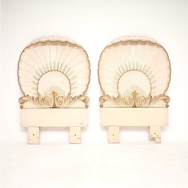 A beautiful and highly unusual pair of vintage Venetian grotto style headboards by Hille. They were made in England, they...