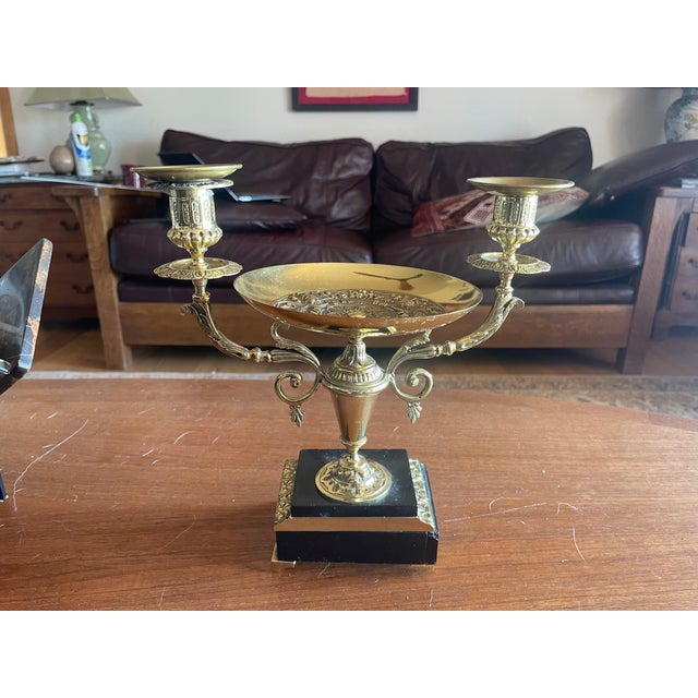 Estimated Era: Early 20th century A magnificent French or Italian Antique Compote Candlestick Stand for two candles with a...