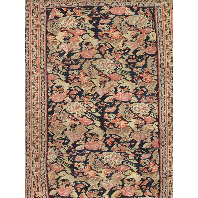 Persian Senneh Rug c.1900, Fine Wool Pile on Silk Foundation Multi-Color Allover For Sale - Image 18 of 18