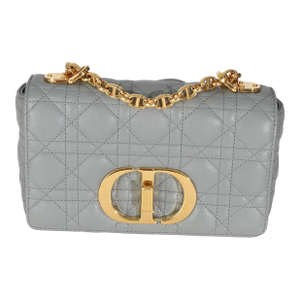 Blue Supple Calfskin Small Caro Chain Bag