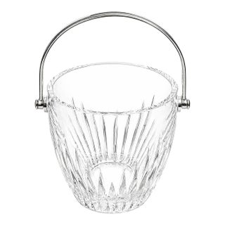 1990s Classic Heavy Thick Baccarat Crystal Ice Bucket Barware Home Decor For Sale