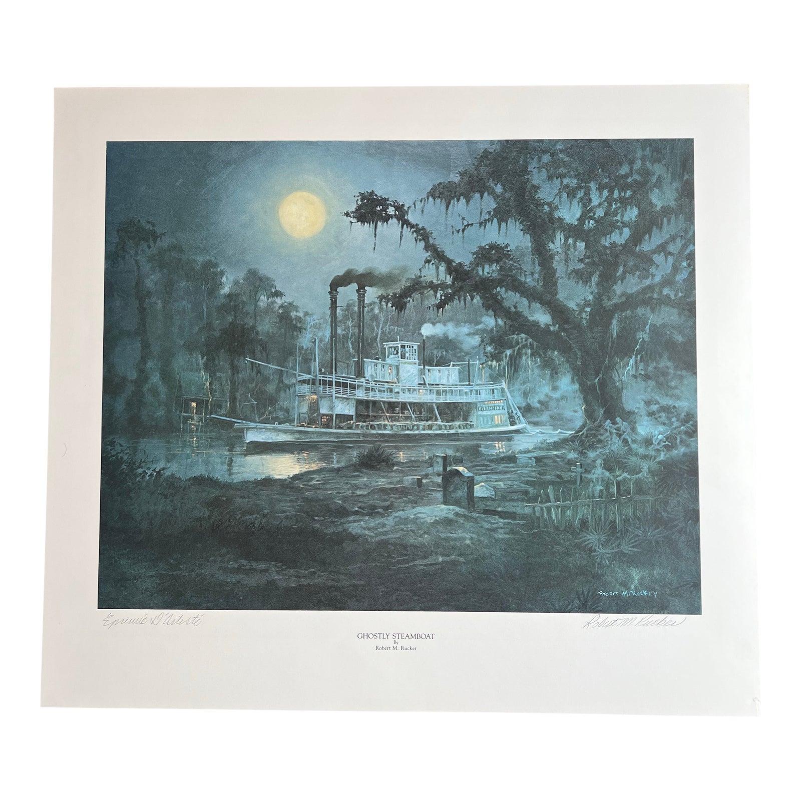 ‘Ghostly Steamboat’ by Robert M. Rucker - Signed Print | Chairish