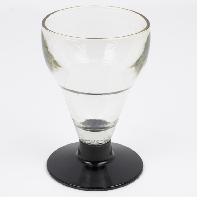 Hand-Blown Glass and Bakelite Absinthe Glasses, 3 pieces, France 1910s For Sale - Image 4 of 10