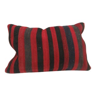Handmade Striped Kilim Pillow Cover For Sale