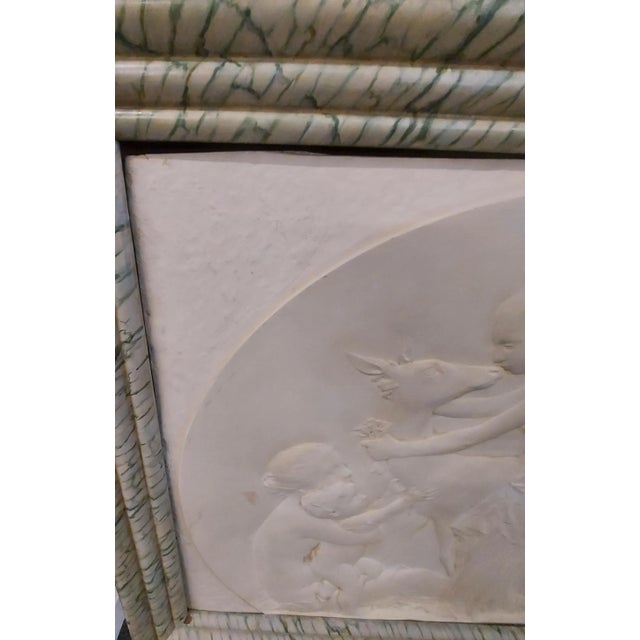 Neoclassical 1886 Victor Peter Signed Neoclassical Pottery Hand Painted Plaque For Sale - Image 3 of 12