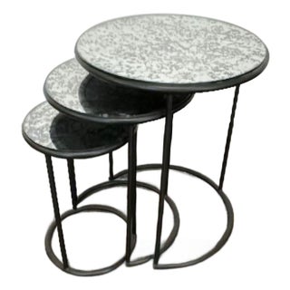 Pottery Barn Mirrored Nesting Tables For Sale